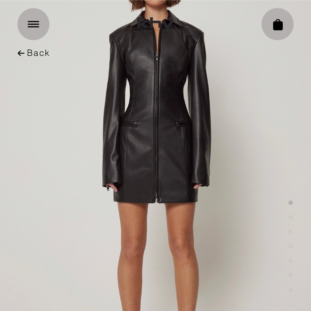 Khy faux leather collared mini dress